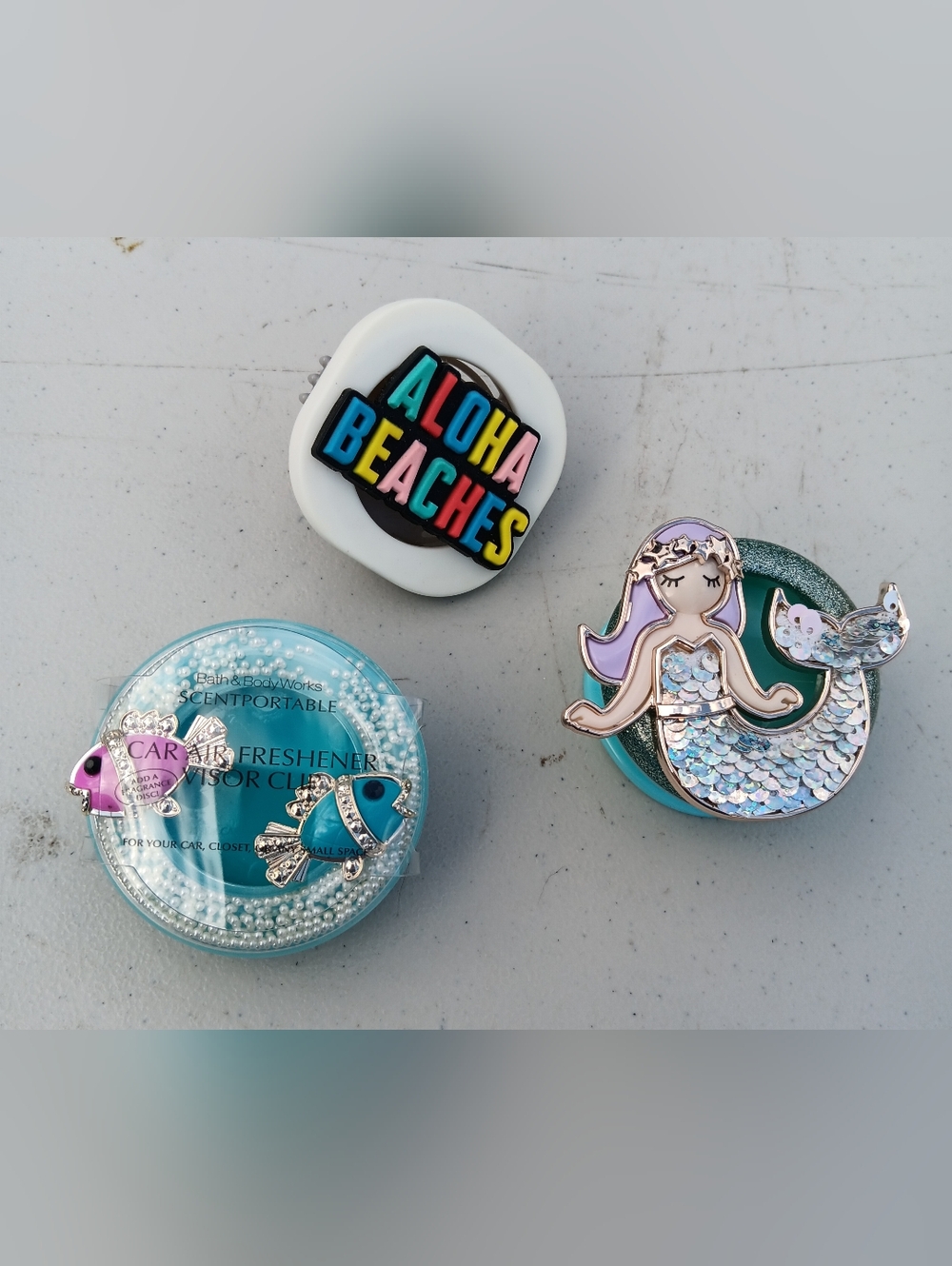 Mermaid & Beach-Themed Decorative Car Vent/Visor Clips